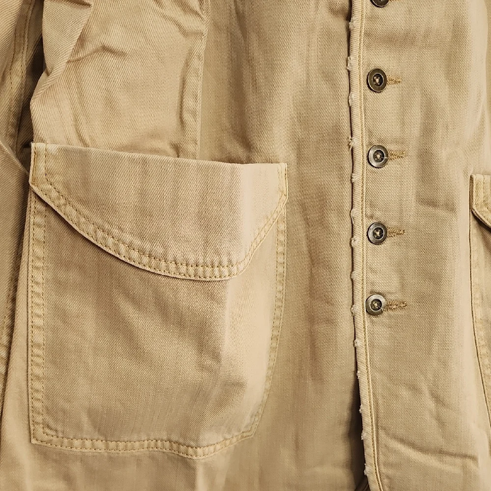 Sandrine Rose X Free People Beige Jean Jacket Size Medium - Picture 3 of 9
